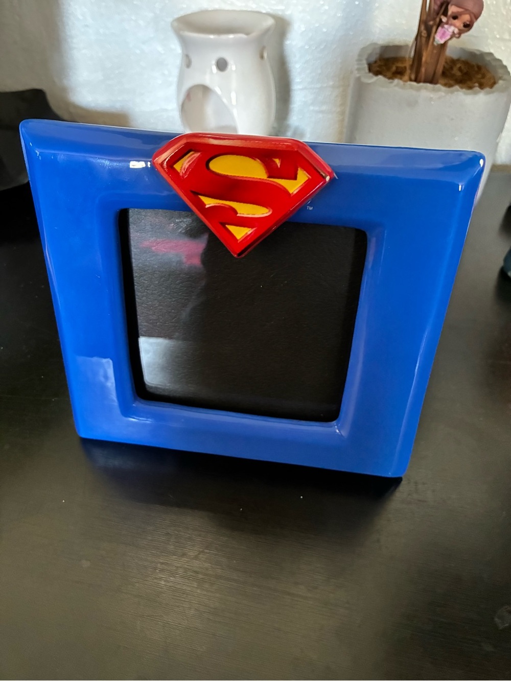 Limited release HTF 2001 authentic SUPERMAN ceramic picture frame as pictured